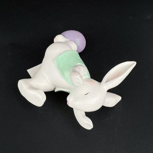 NEW Bath & Body Works Kicking Bunny Rabbit Easter GREEN 3-Wick Candle Topper Egg - Picture 3 of 7